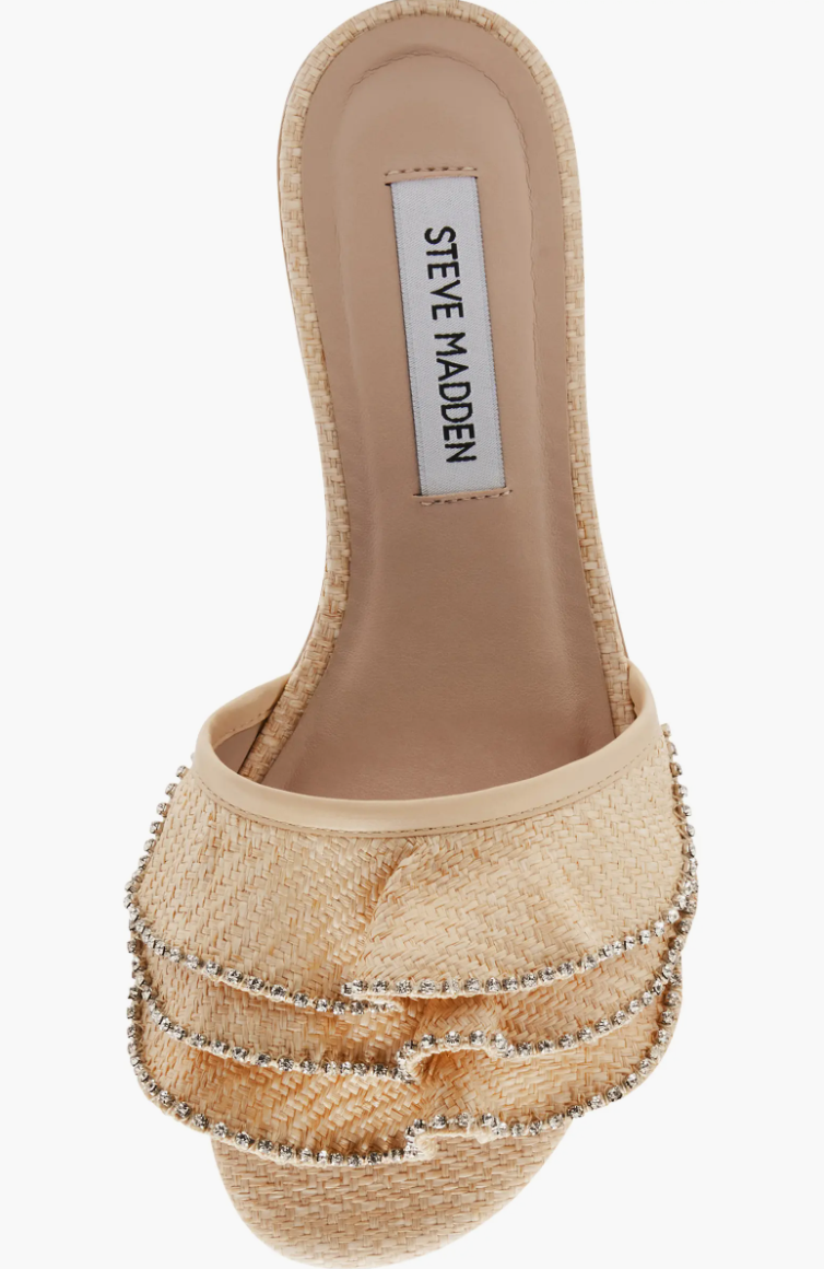 Lilou Crystal Sandal, Raffia