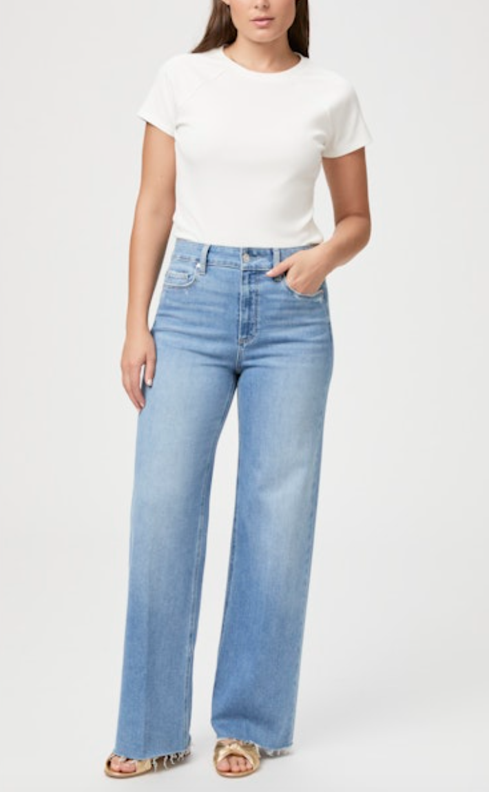 Anessa 31" Raw Hem Wide Leg Jean, Helena