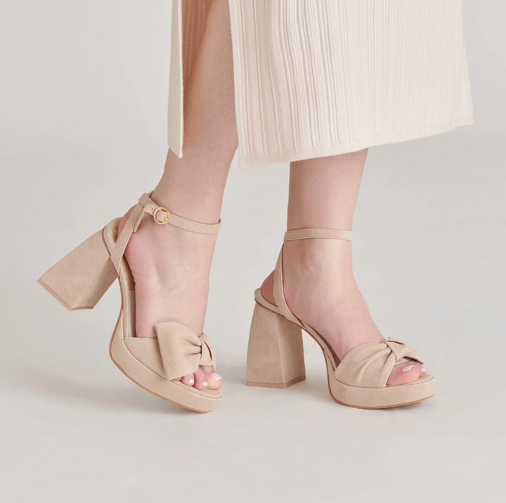 Pacie Heels, Camel Suede