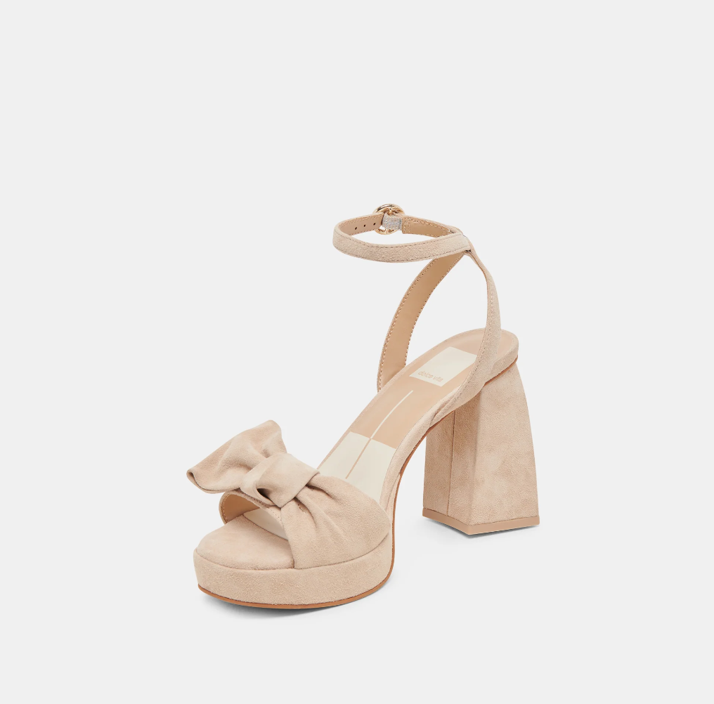 Pacie Heels, Camel Suede