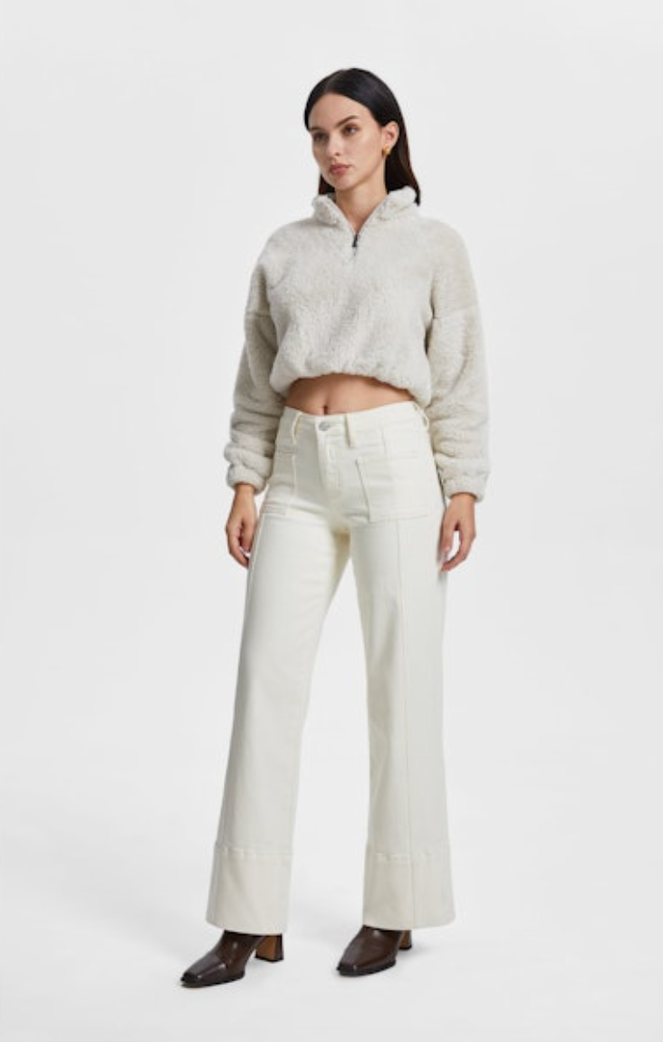 Katia Mid Rise Wide Leg Pants, Off White