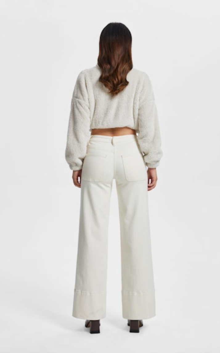 Katia Mid Rise Wide Leg Pants, Off White