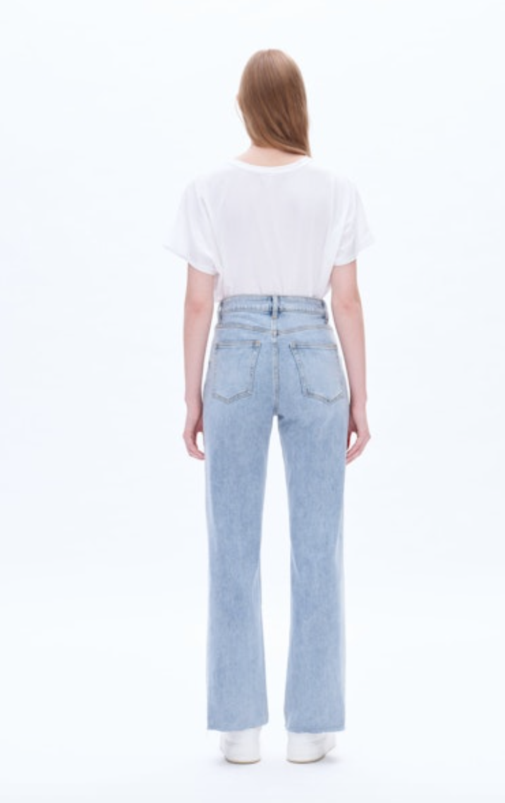 High Rise Wide Leg Jeans, Glacier