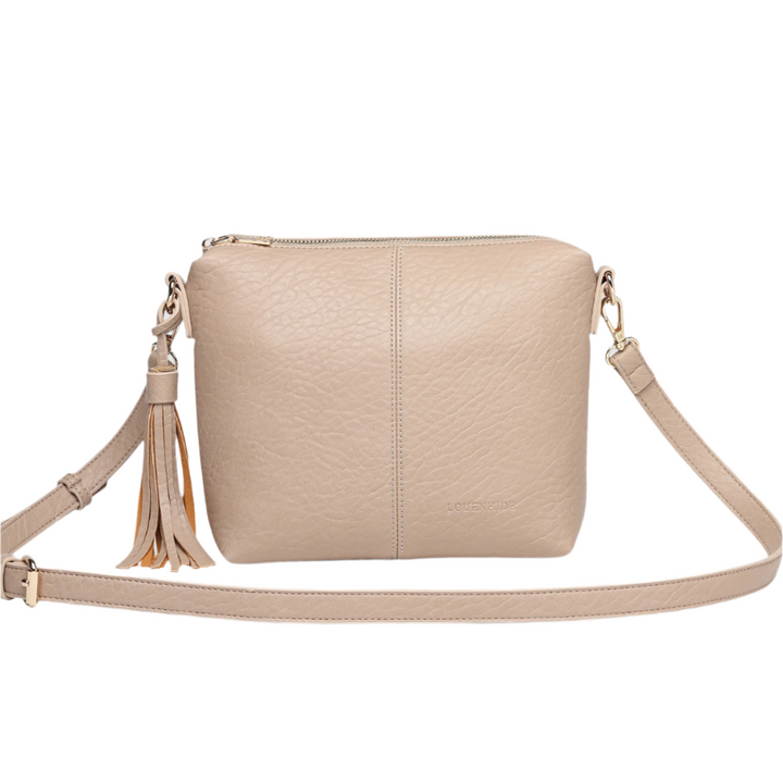 Kasey Textured Crossbody Bag, Putty