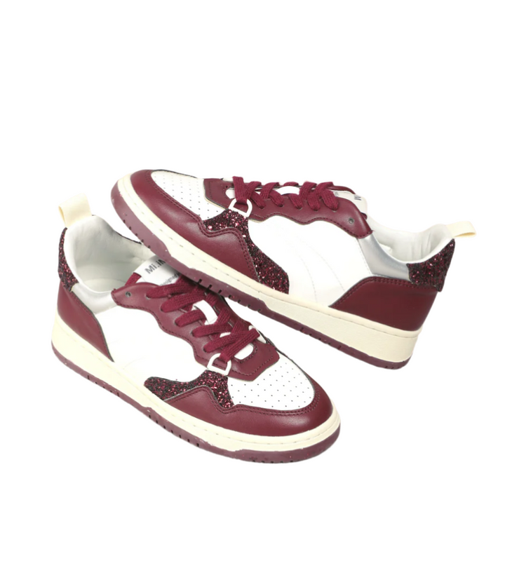 Paige Sneakers, Maroon Glitter