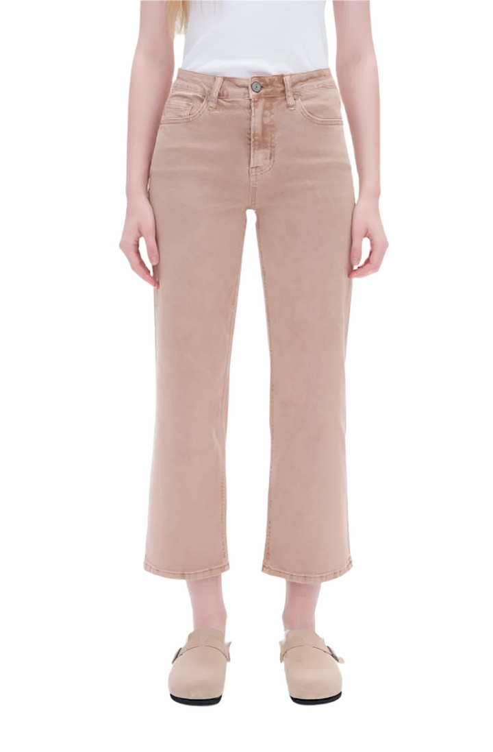 Bella Mid Rise Straight Pants, Nocciola