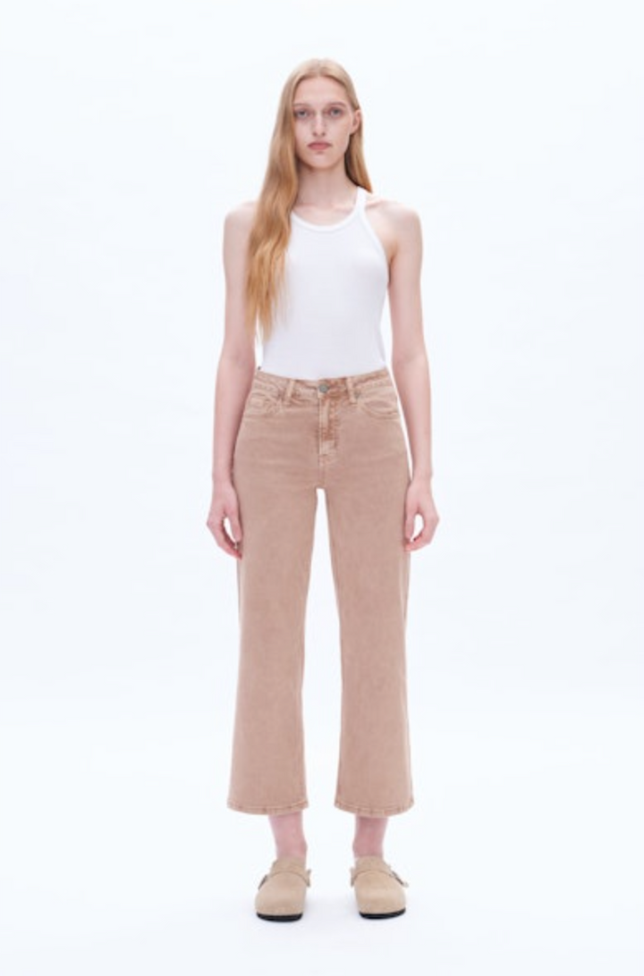 Bella Mid Rise Straight Pants, Nocciola