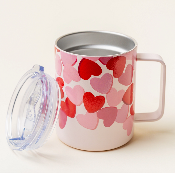 14oz Insulated Mug, Blushing Hearts