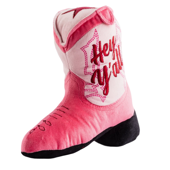 Pink Cowgirl Boot Dog Toy