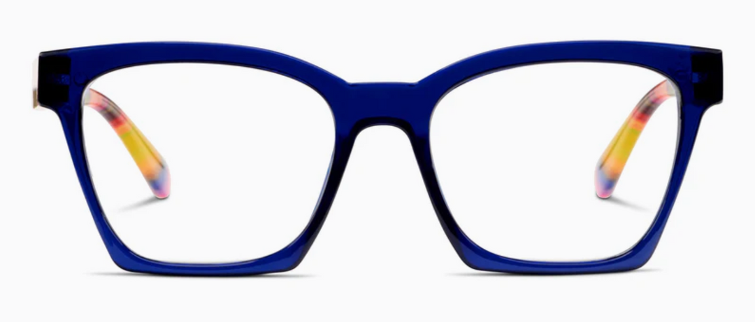 Maisie Glasses, Blue/Ikat