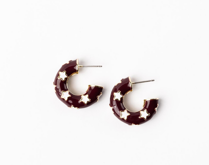 Justine Star Hoop Earrings