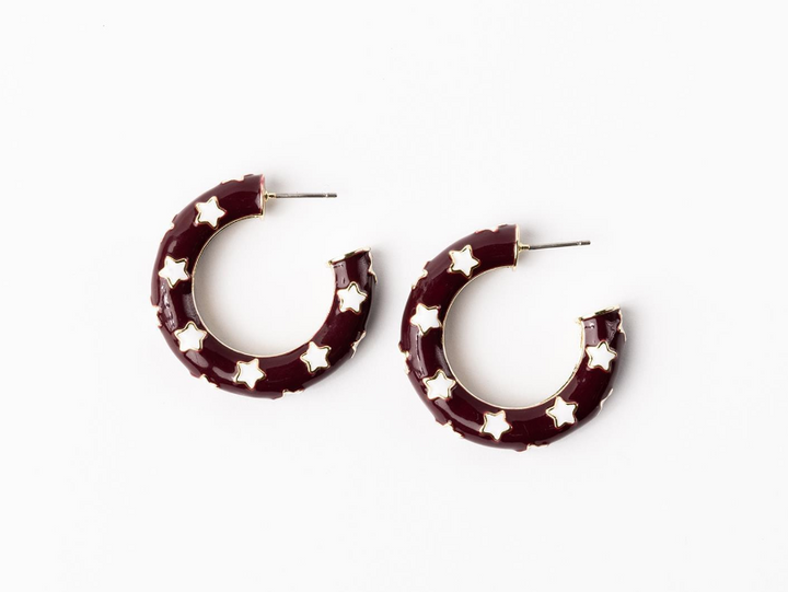 Justine Star Hoop Earrings