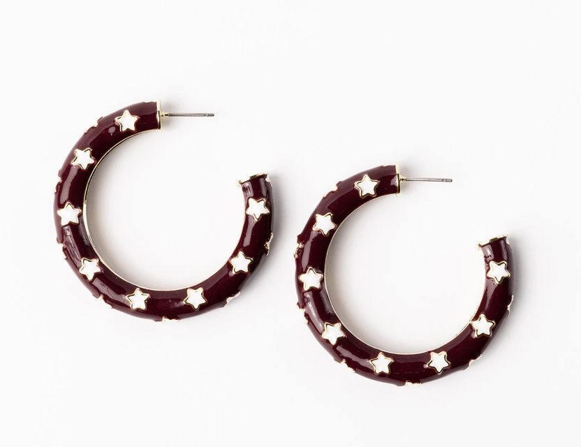 Justine Star Hoop Earrings