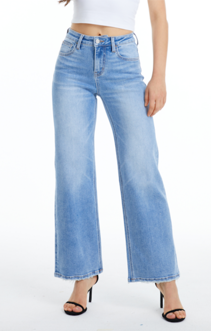 Alsa Mid Rise Wide Leg Jean, Fresh Blue