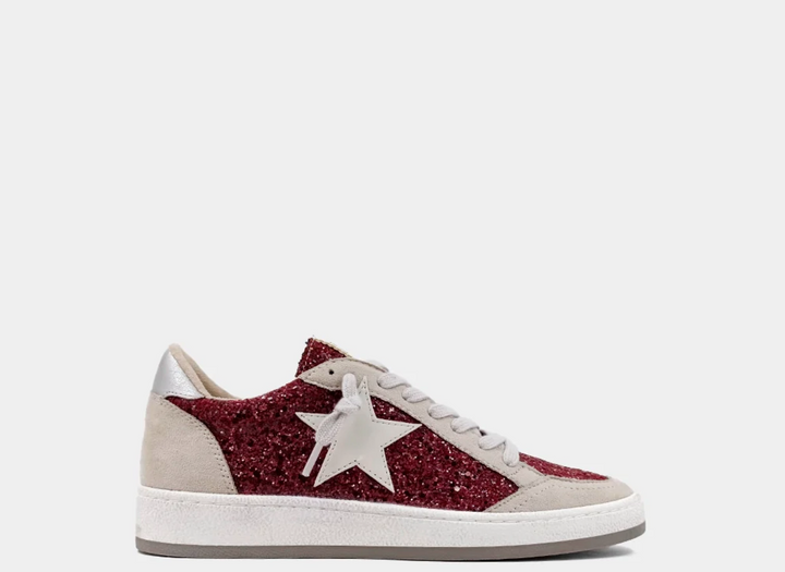 Paz Sneaker, Maroon Glitter