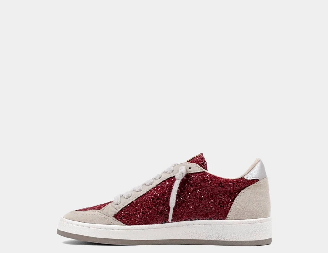 Paz Sneaker, Maroon Glitter