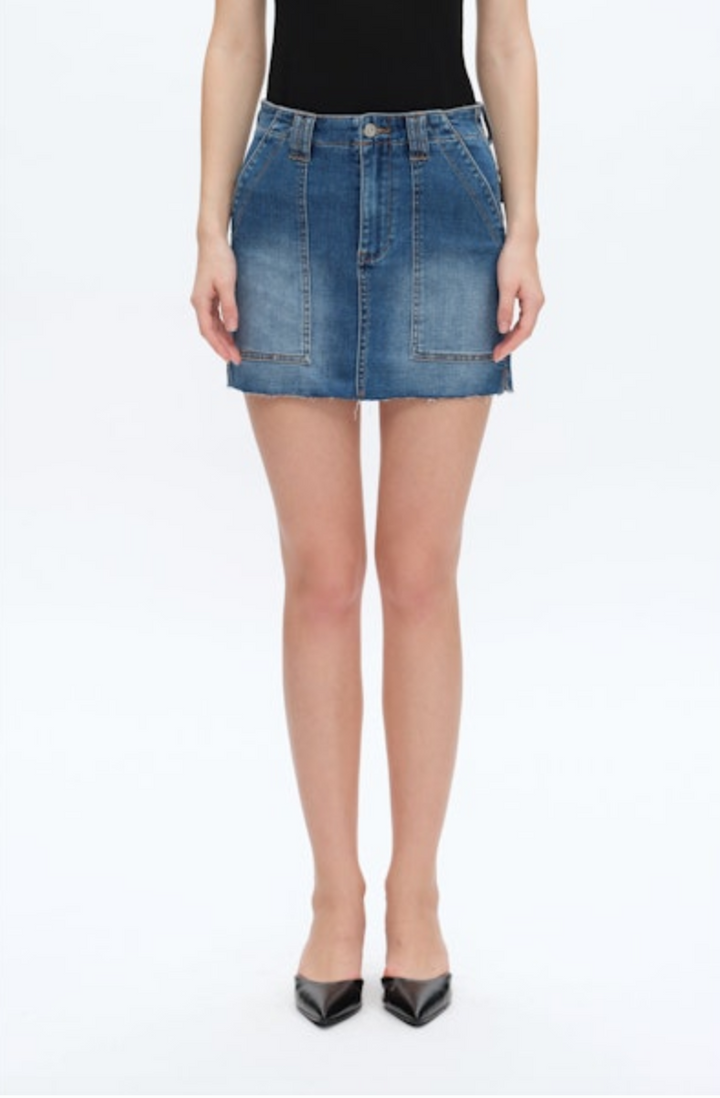 Denim Skirt With Pockets, Softy