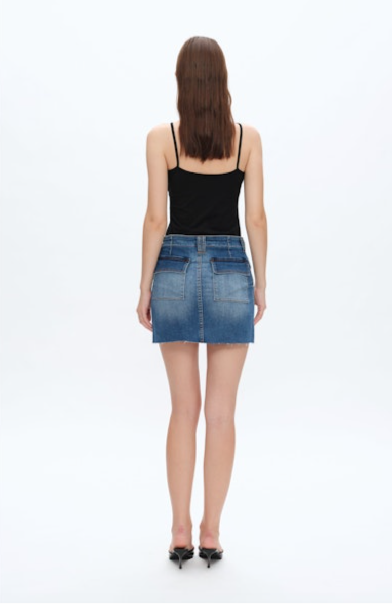 Denim Skirt With Pockets, Softy