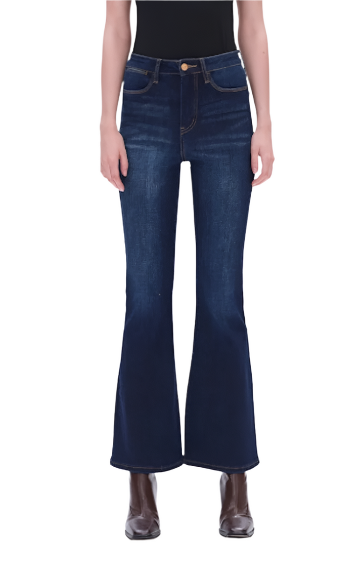 High Rise Flare Jeans, Dark Wash