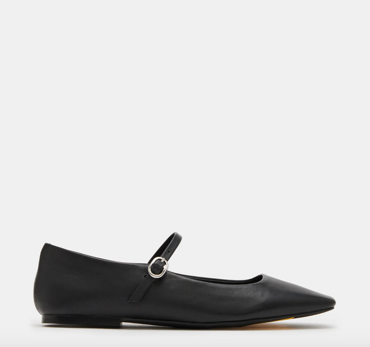 Maple Ballet Flat, Black Leather