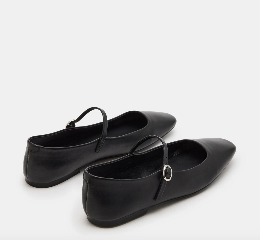 Maple Ballet Flat, Black Leather