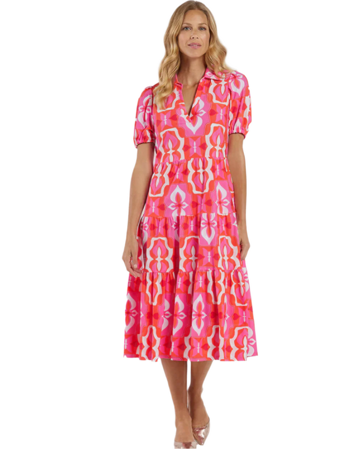 Portia Dress, Butterfly Tile Sorbet