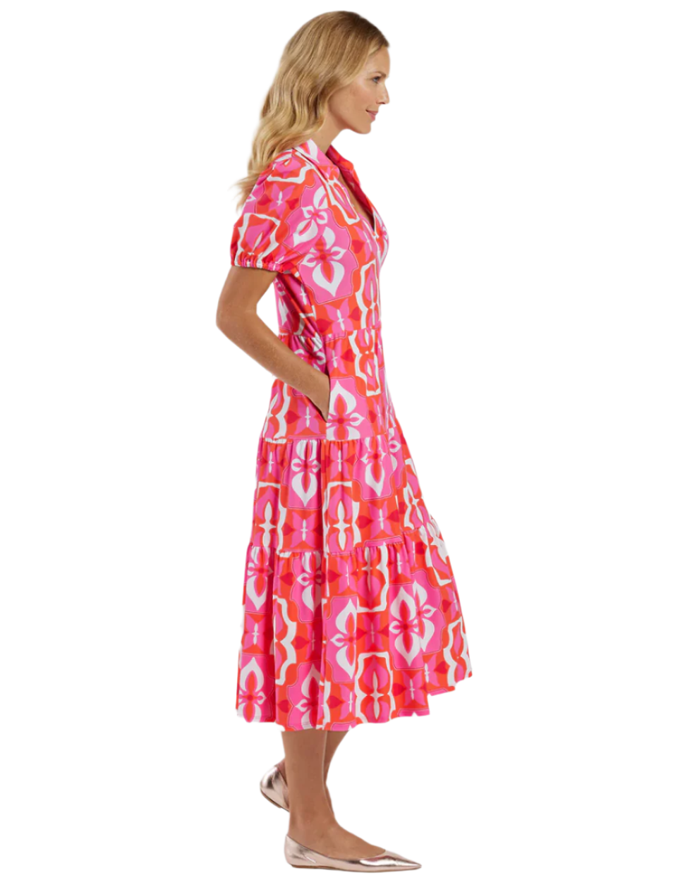 Portia Dress, Butterfly Tile Sorbet