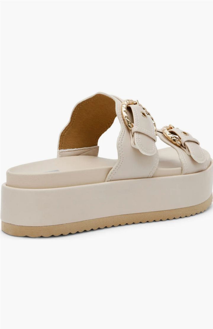 Serpent Platform Slide Sandal, Ivory Smooth