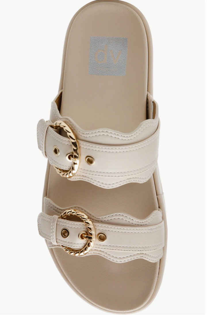 Serpent Platform Slide Sandal, Ivory Smooth