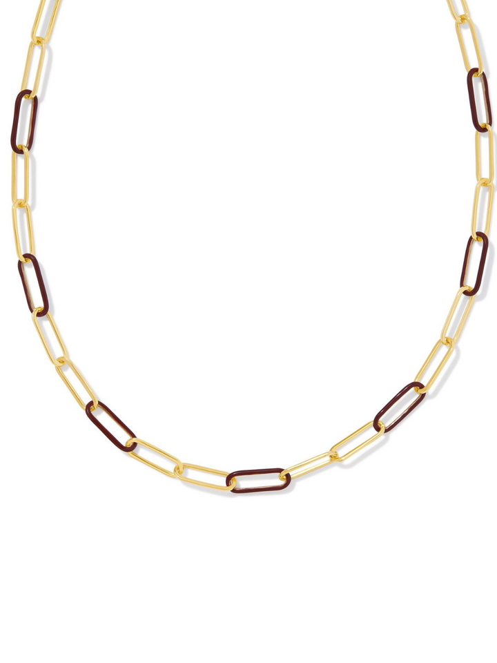 Ainsley Gold Convertible Chain Necklace, Burgundy