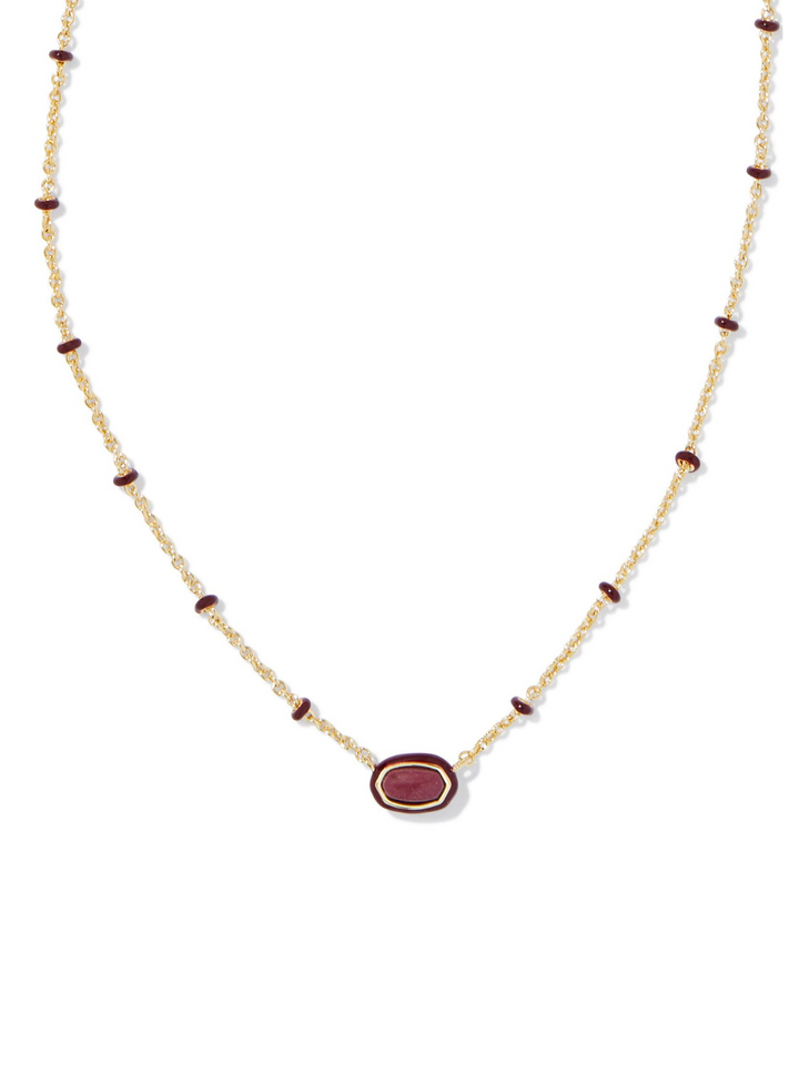 Mini Gold Elisa Frame Pendant, Maroon Magnesite