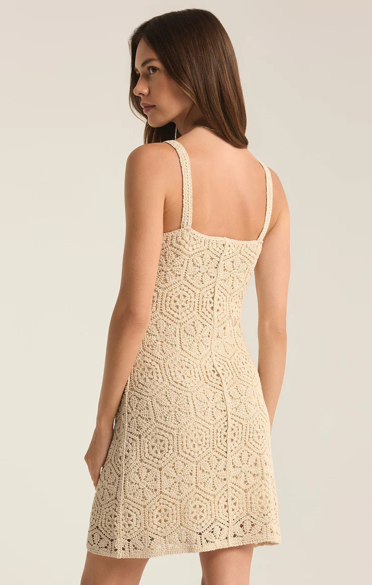 Allure Crochet Mini Dress, Natural