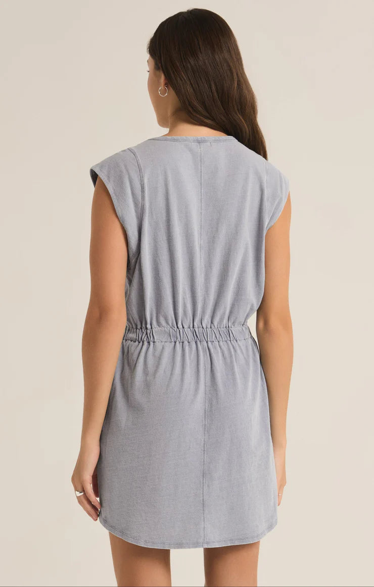 Paxton Knit Denim Dress, Washed Indigo