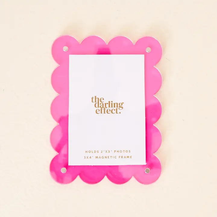 Mini Acrylic Picture Frame Magnet, Hot Pink