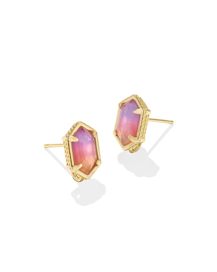 Hallie Gold Convertible Drop Earrings, Sunrise Watercolor Illusion