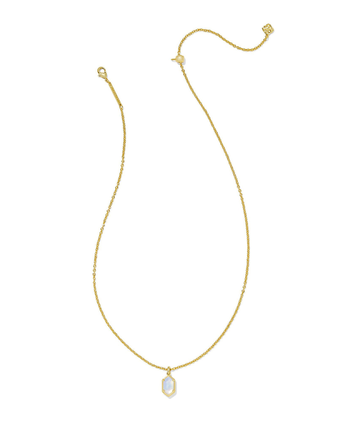 Hallie Short Gold Pendant Necklace, Opalite Illusion