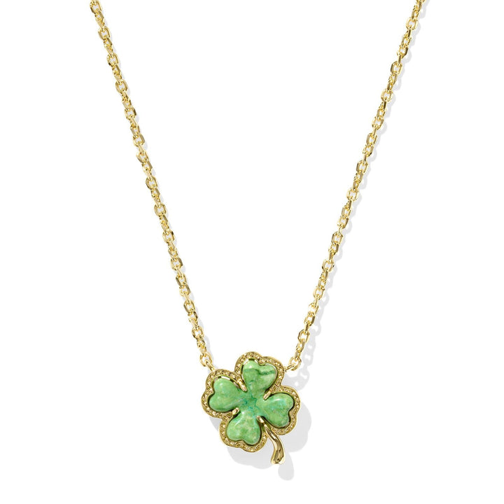 Clover Gold Short Pendant Necklace