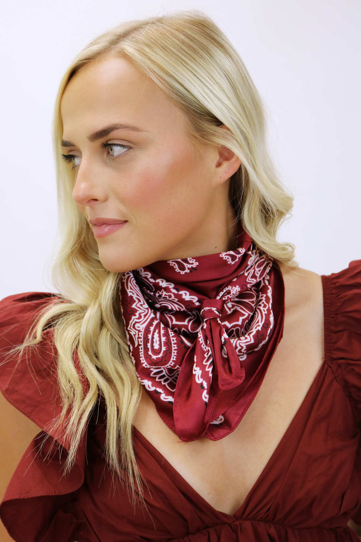 Silk Scarf, Maroon