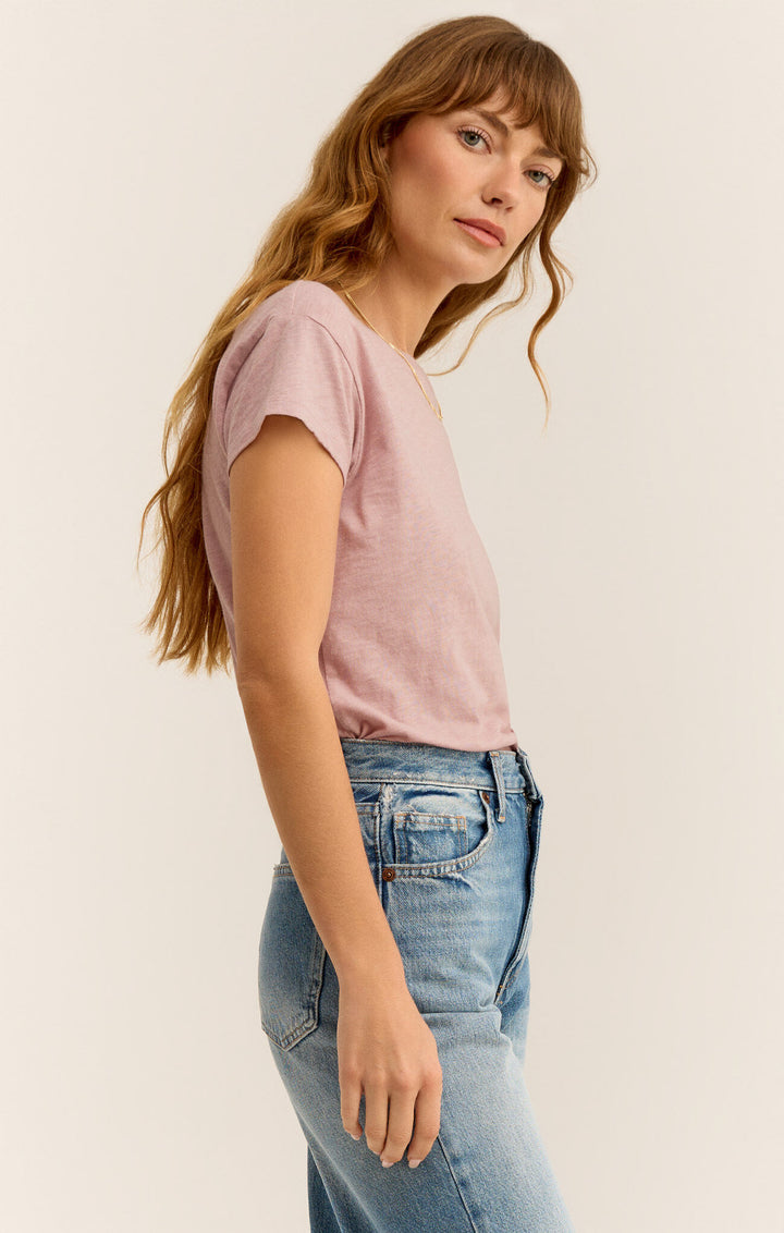 Modern Slub Tee, Lilac Gray