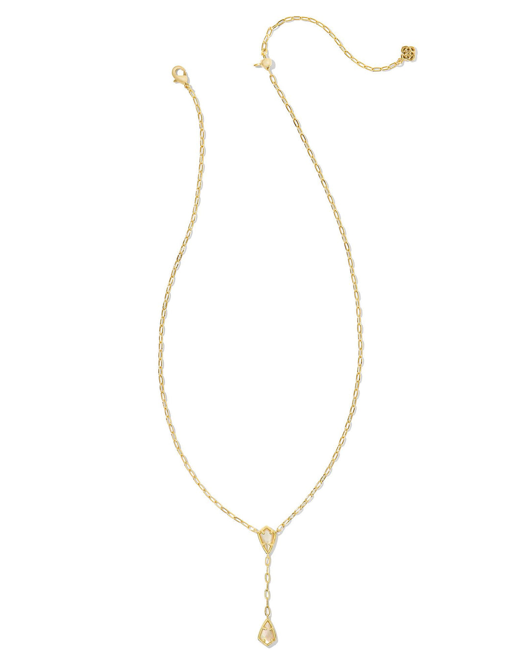 Camry Gold Y Necklace in Golden Abalone