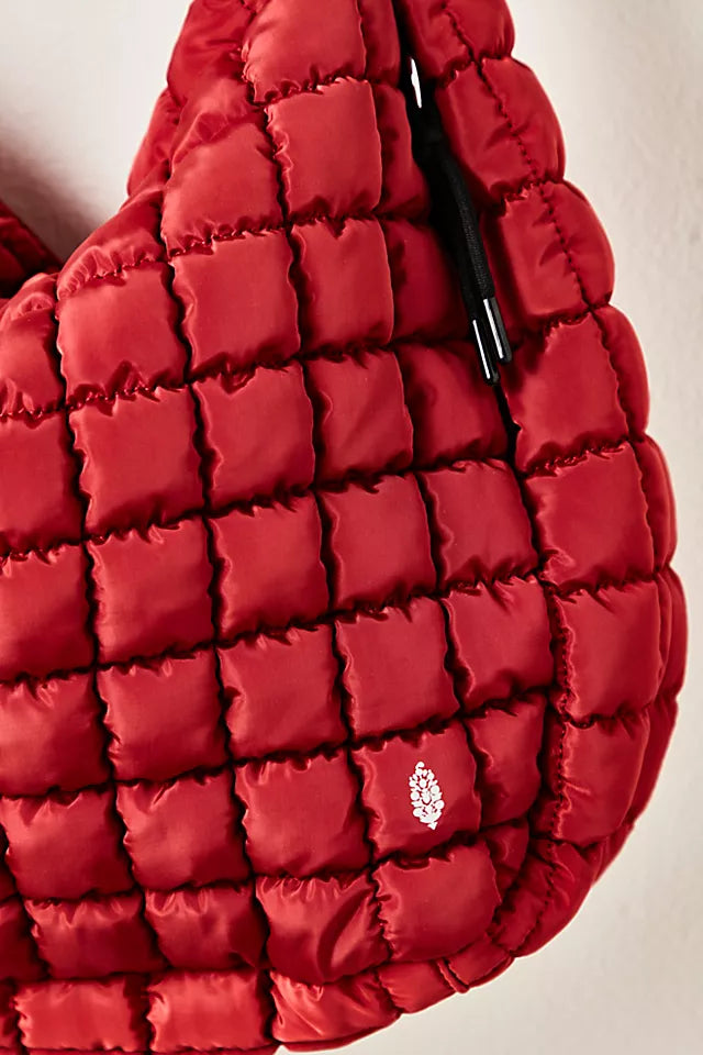 Quilted Carryall Bag, Sour Cherry