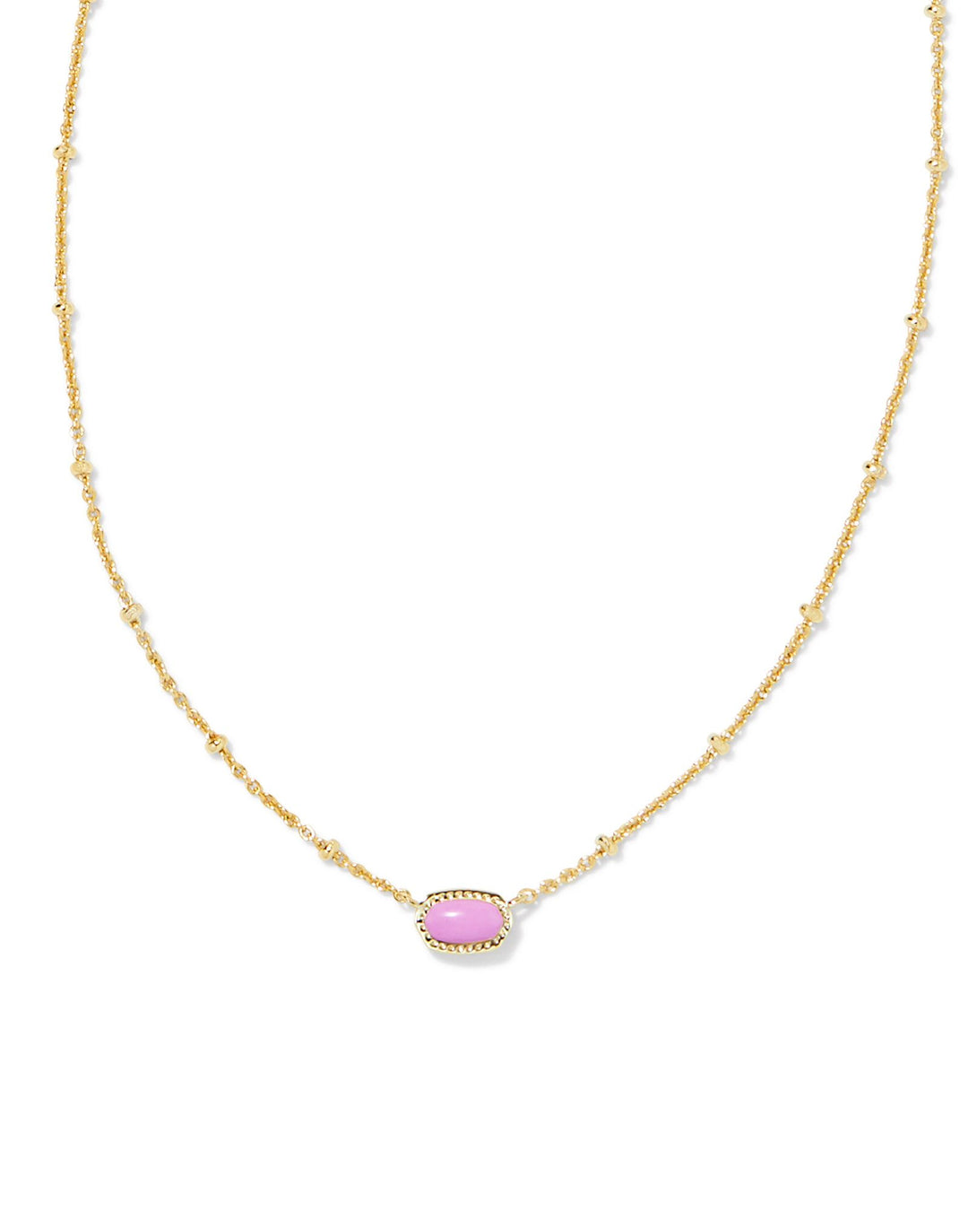 Mini Gold Elisa Pendant Necklace, Fuchsia Magnesite