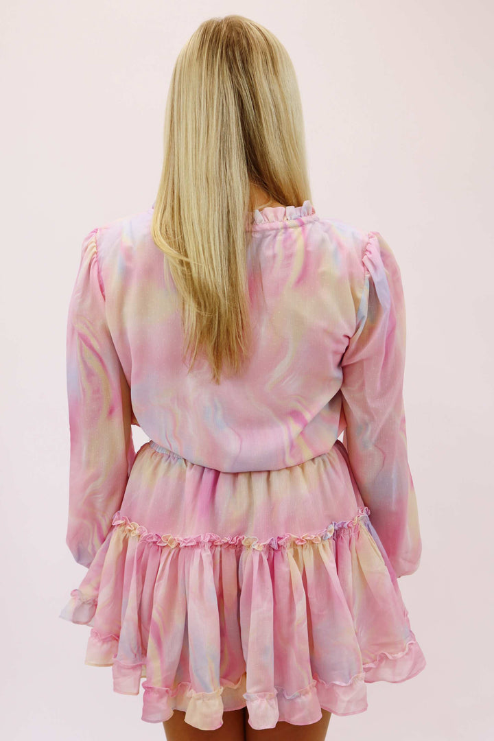 Freya Dress, Pink Aurora