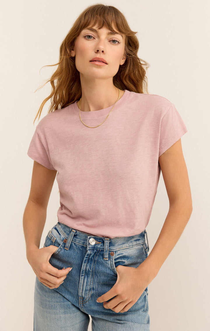 Modern Slub Tee, Lilac Gray