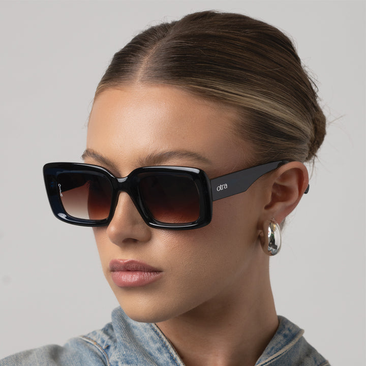 Chelsea Sunglasses, Trans Navy/Brown Fade