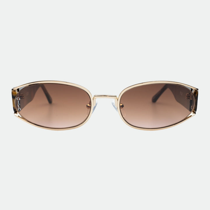 Polly Sunglasses, Gold Tort/Brown to Pink Fade