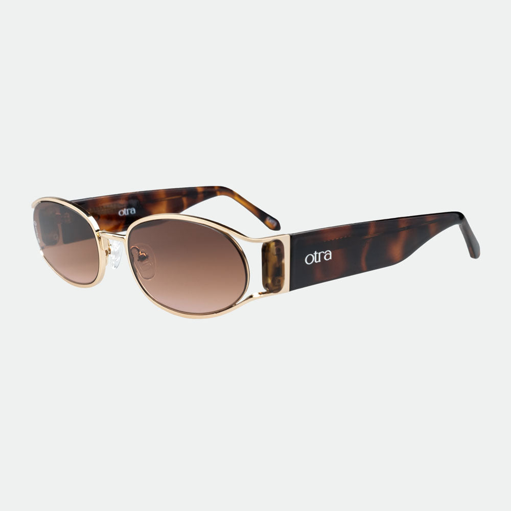 Polly Sunglasses, Gold Tort/Brown to Pink Fade