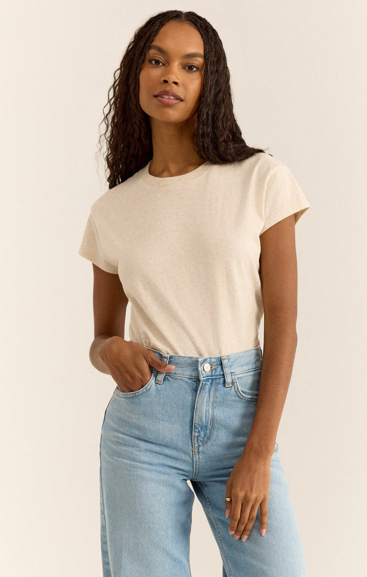 Modern Slub Tee, Light Oatmeal Heather