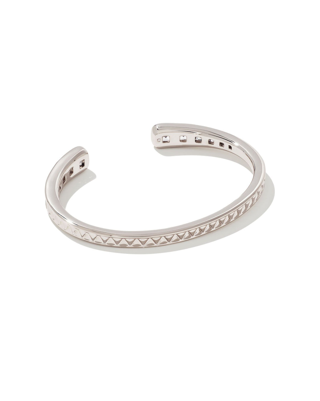 Parker Silver Cuff Bracelet, White Crystal