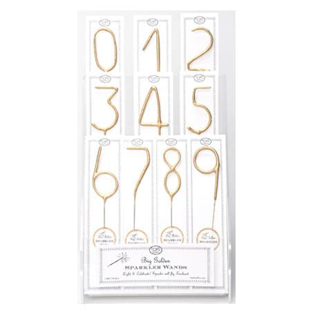 Big Golden Sparkler Number Wand